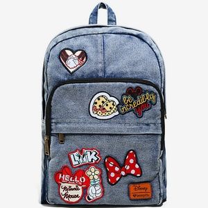 Loungefly Disney Minnie Mouse Denim Patch Backpack